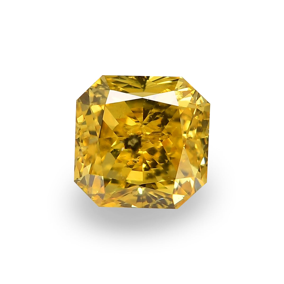 0,71 Karat Fancy Vivid Yellow Radiant (I2) GIA