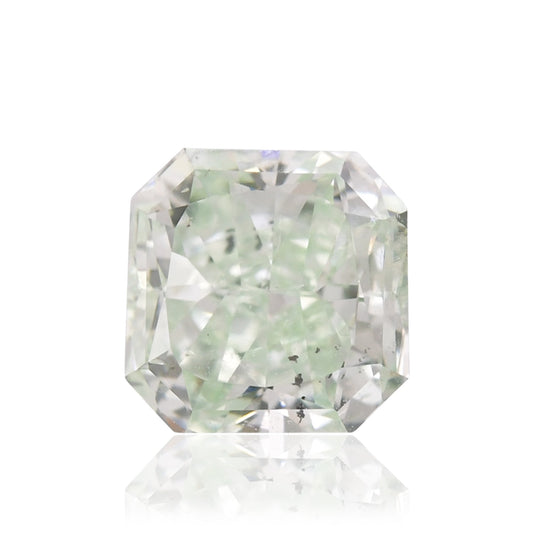 0.80 Carat Fancy Intense Green Radiant Diamond (I1) GIA
