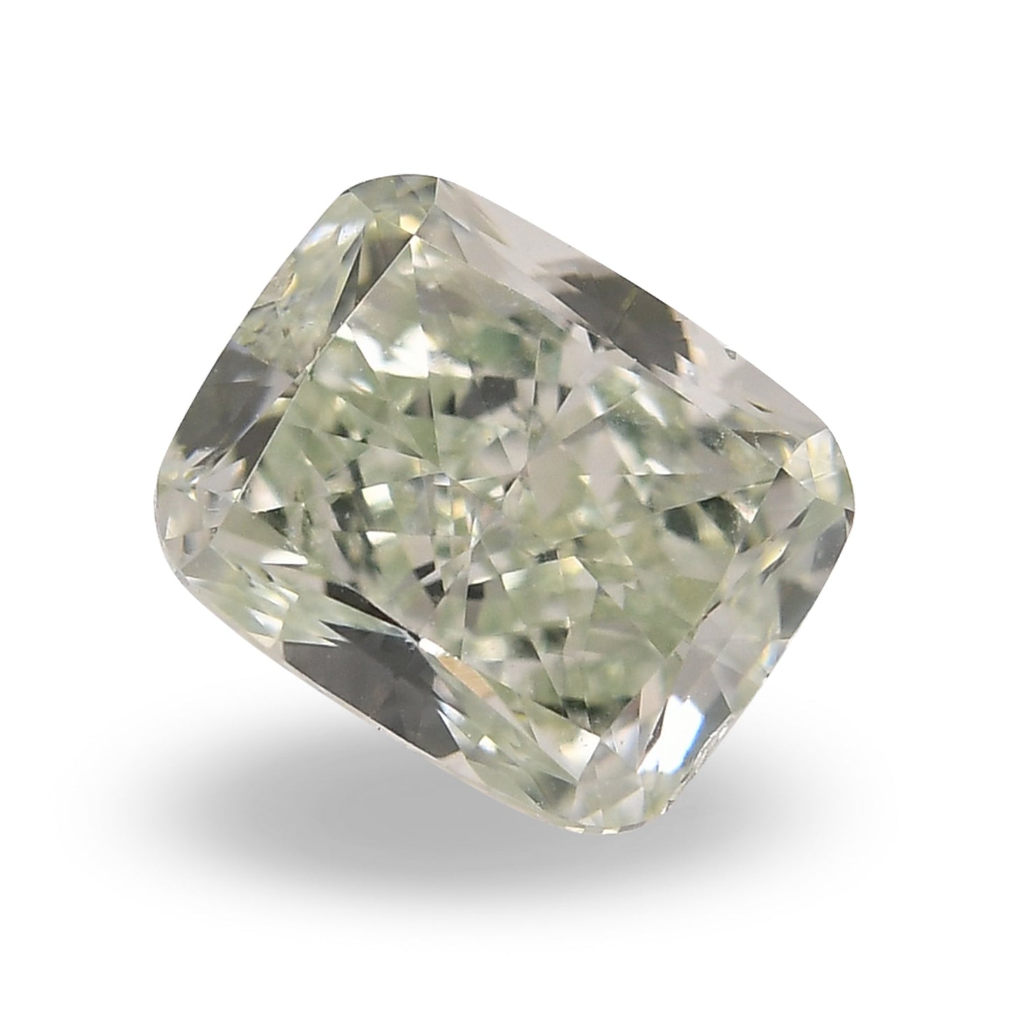 1,21 Karat Fancy Yellowish Green Cushion Diamond VS2 GIA