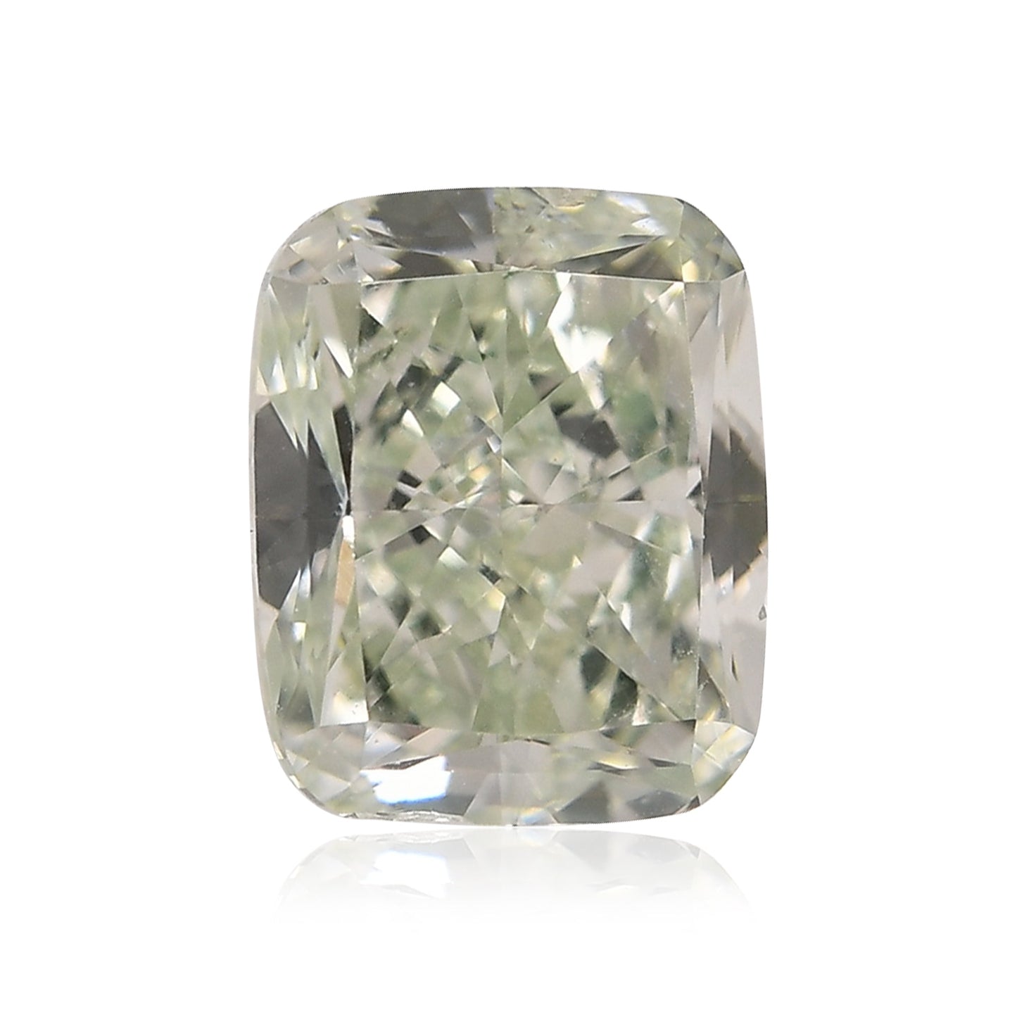 1,21 Karat Fancy Yellowish Green Cushion Diamond VS2 GIA