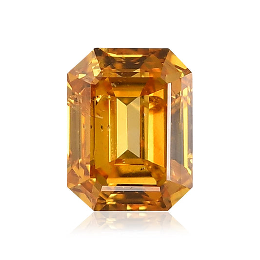 0,22 Karat Smaragd-Diamant in der Farbe „Fancy Deep Yellow Orange“ (I1), GIA