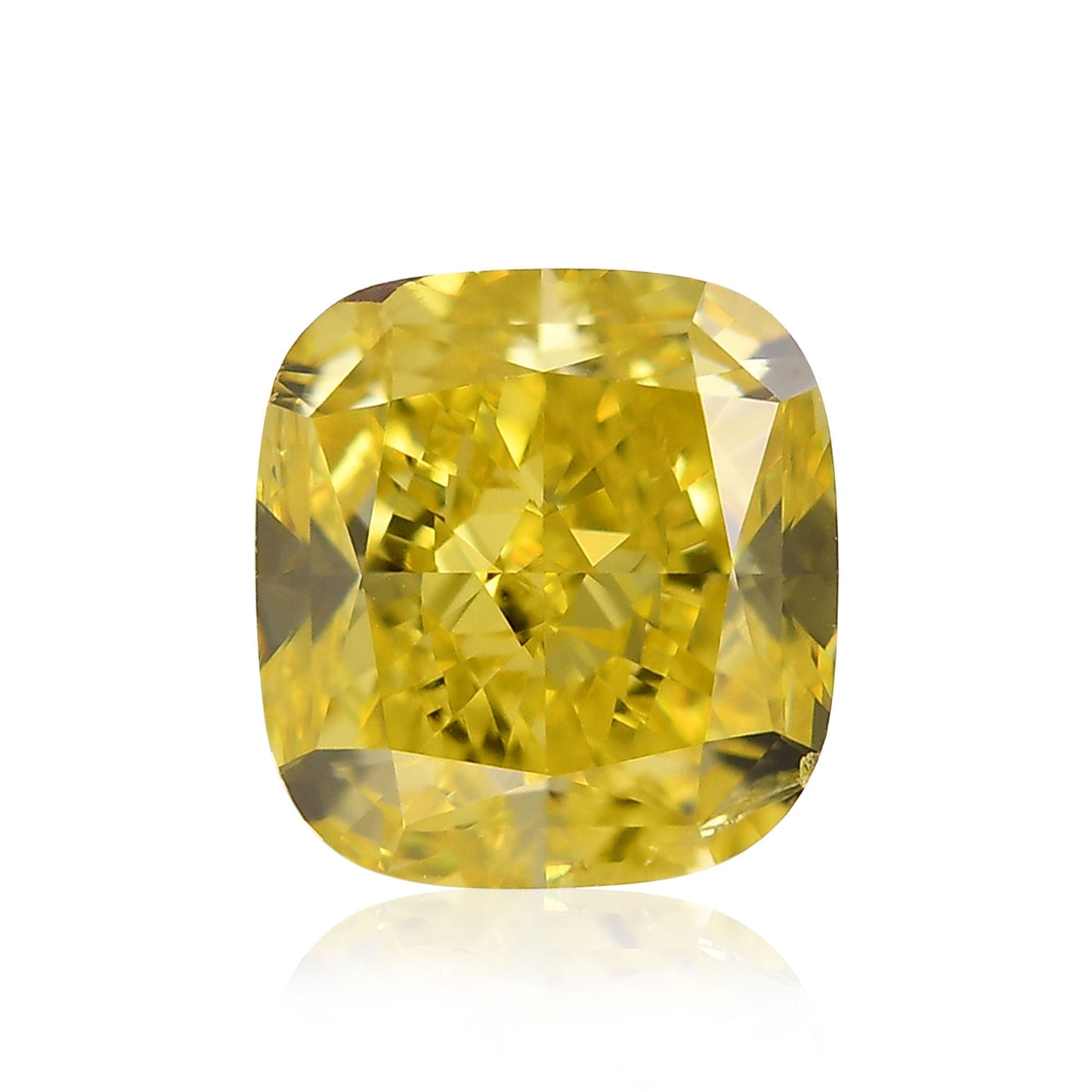 3,00 Karat Fancy Vivid Yellow Cushion Diamond SI2 GIA