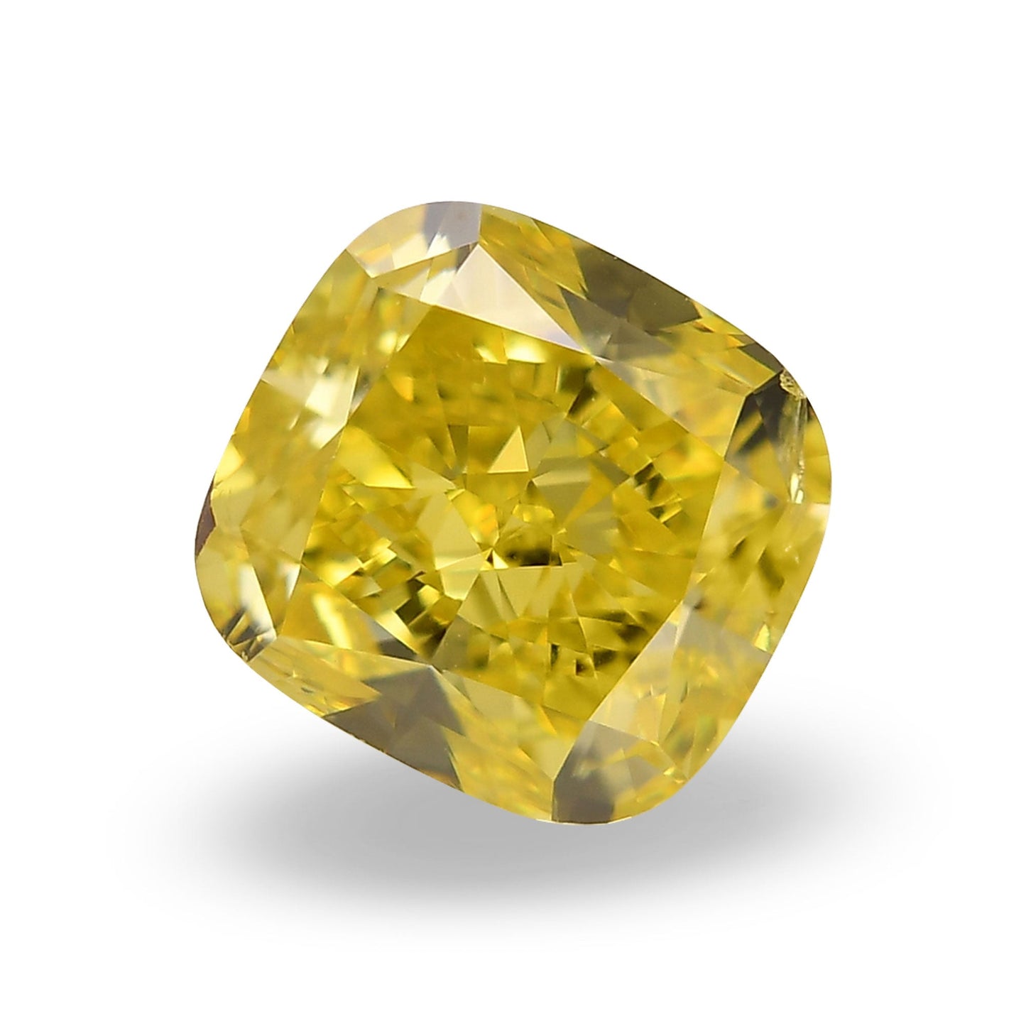 3,00 Karat Fancy Vivid Yellow Cushion Diamond SI2 GIA