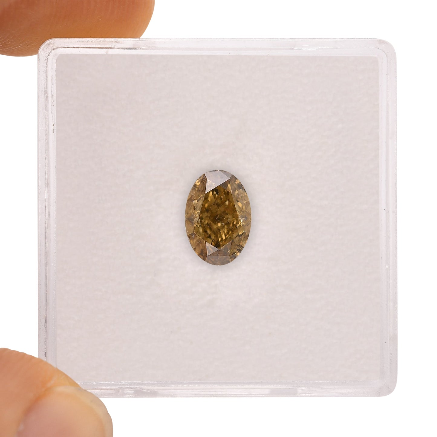 0.94 Carat Fancy Dark Brown Yellow Oval Diamond SI1 GIA