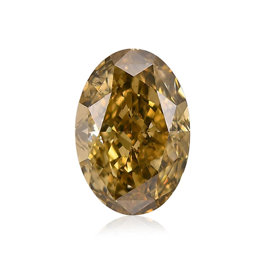 0,94 Karat Fancy Dunkelbraun-Gelber Ovaler Diamant SI1 GIA