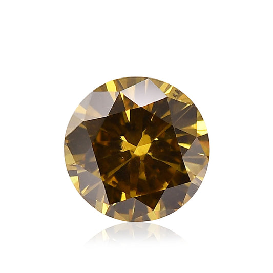 0,46 Karat Fancy Dark Brown Greenish Yellow Round Brilliant SI2 GIA