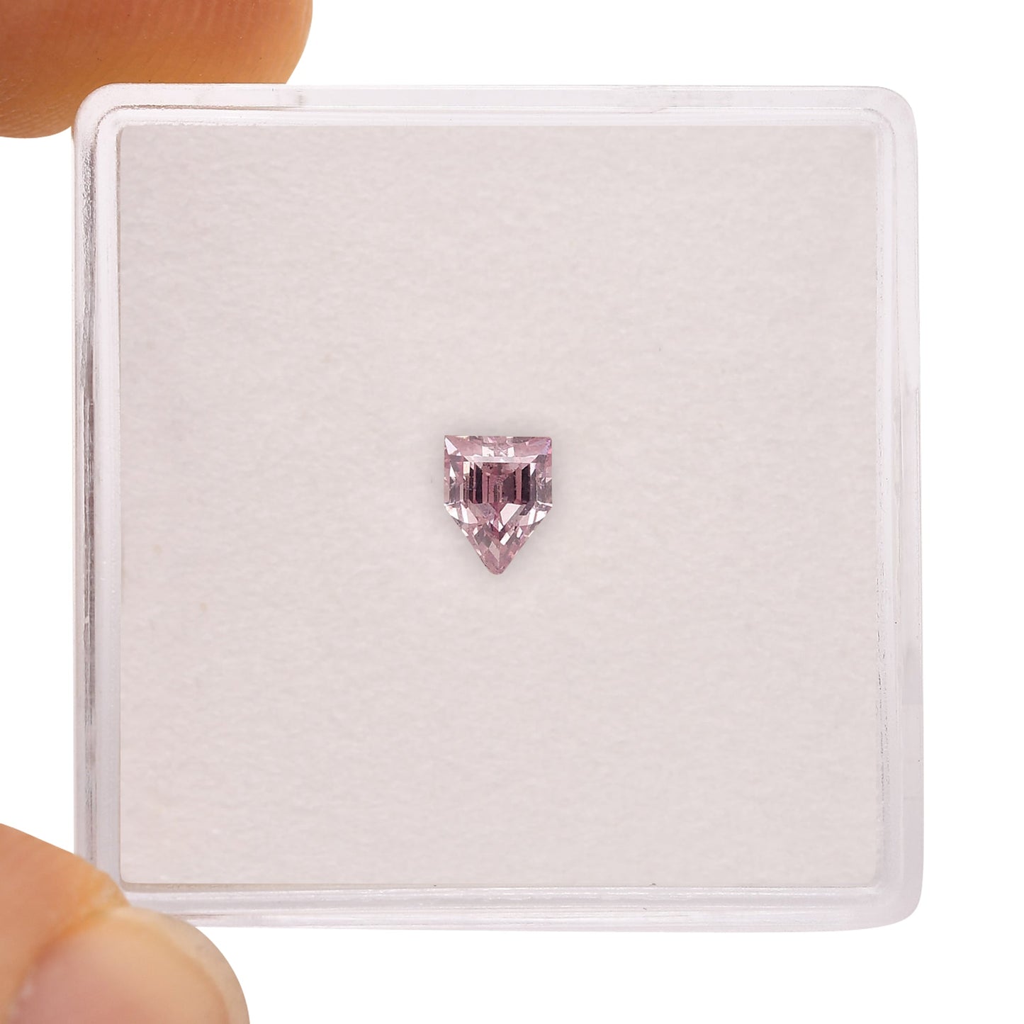 0.29 Carat Fancy Purplish Pink Shield-Cut Diamond I1 GIA