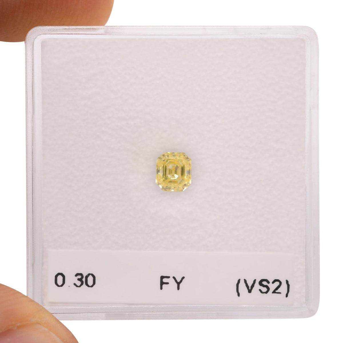 0.30 Carat Fancy Yellow Asscher Diamond (VS2)