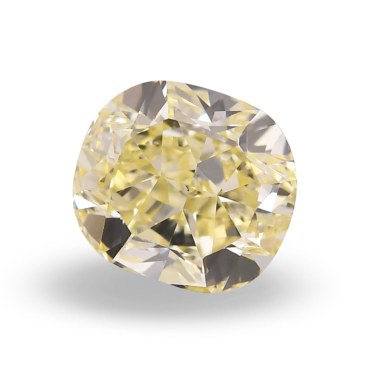 3.16 Carat Fancy Light Yellow Cushion Diamond VS1 GIA