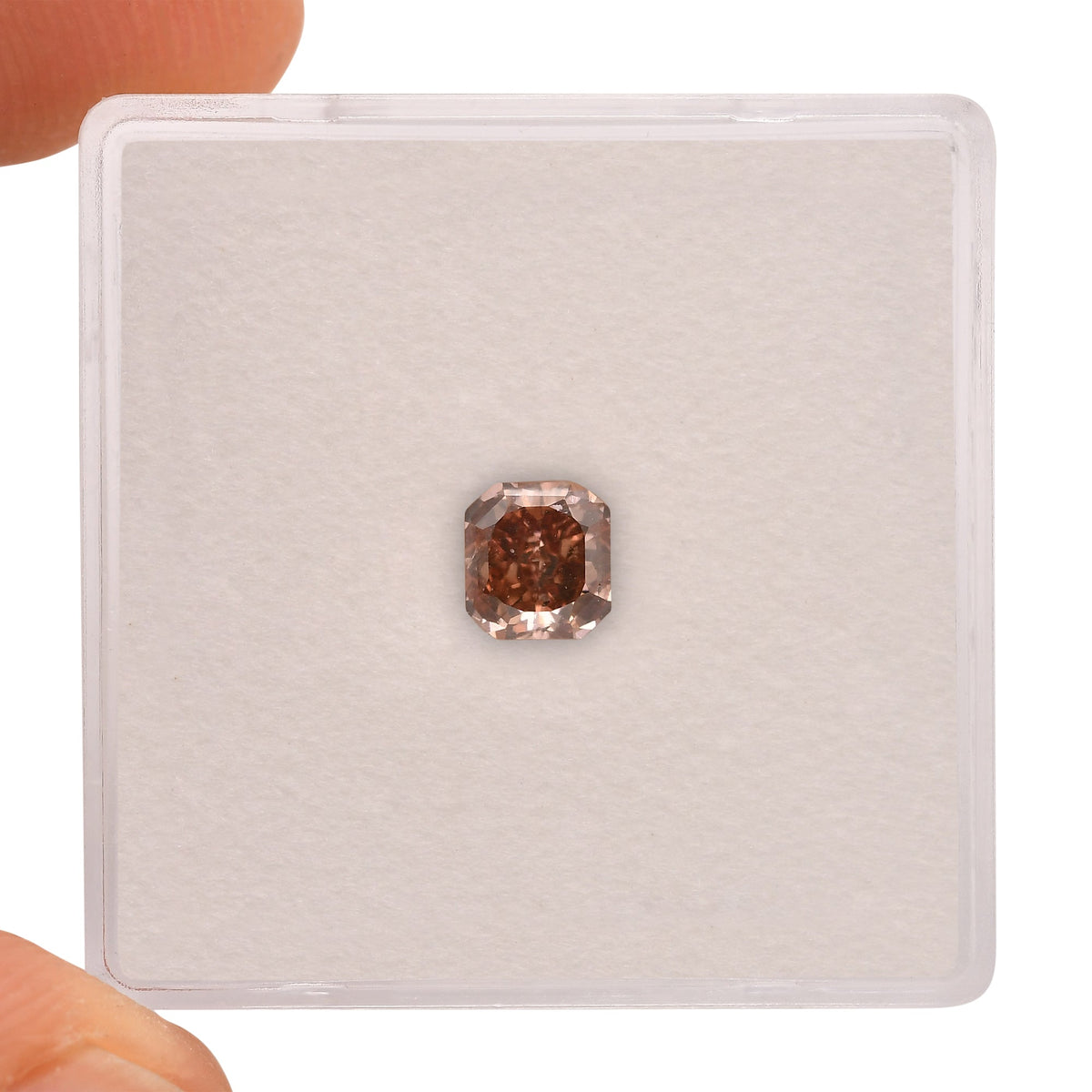 0,51 Karat Fancy Deep Pink Brown Radiant Diamant SI2 GIA