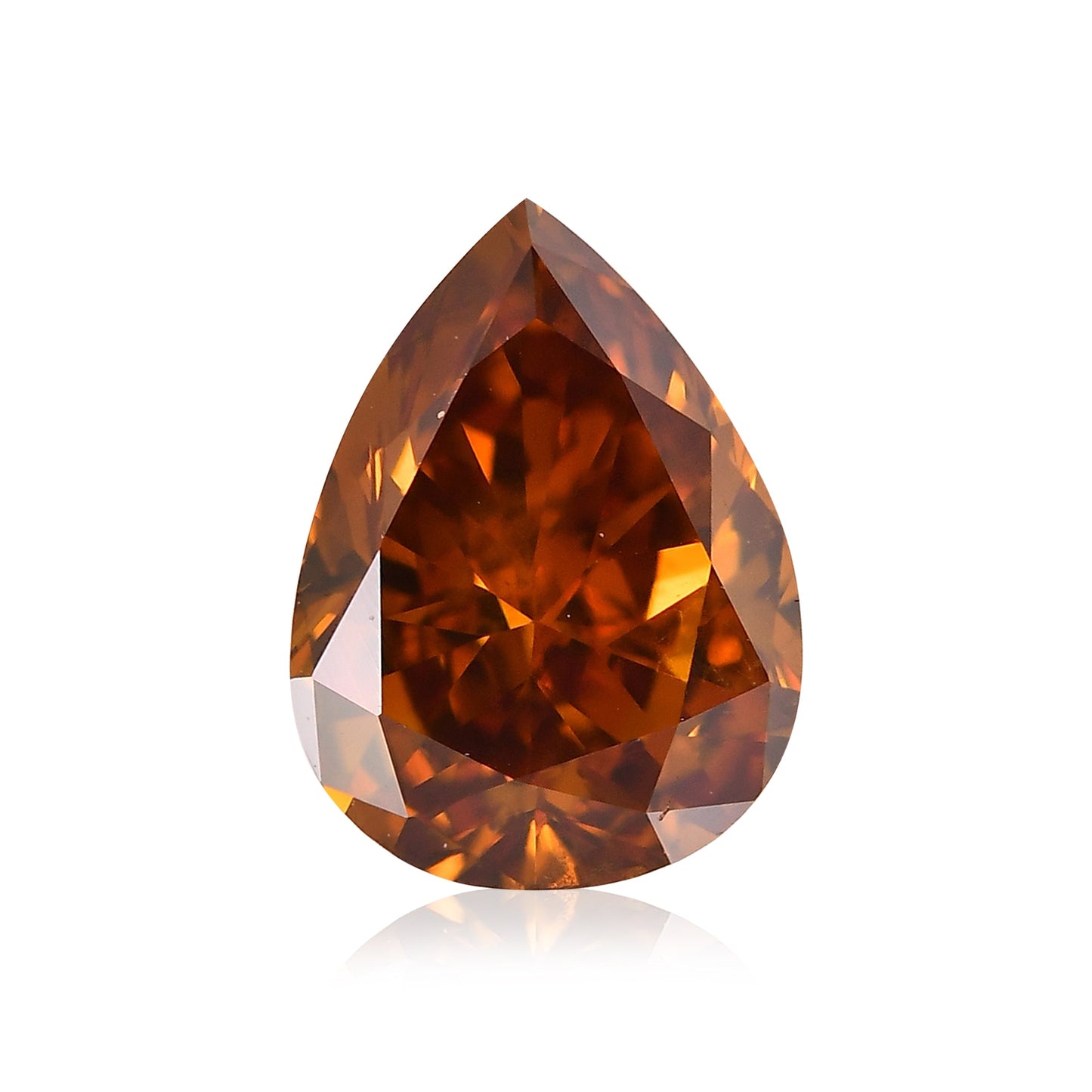 0,88 Karat Fancy Deep Brown Orange Pear Diamond SI1 GIA