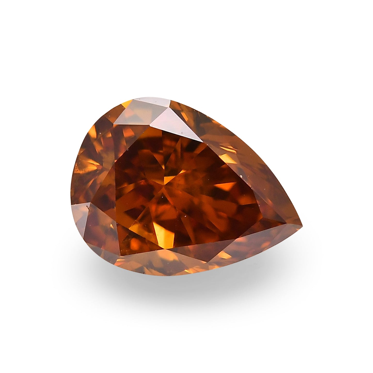 0,88 Karat Fancy Deep Brown Orange Pear Diamond SI1 GIA