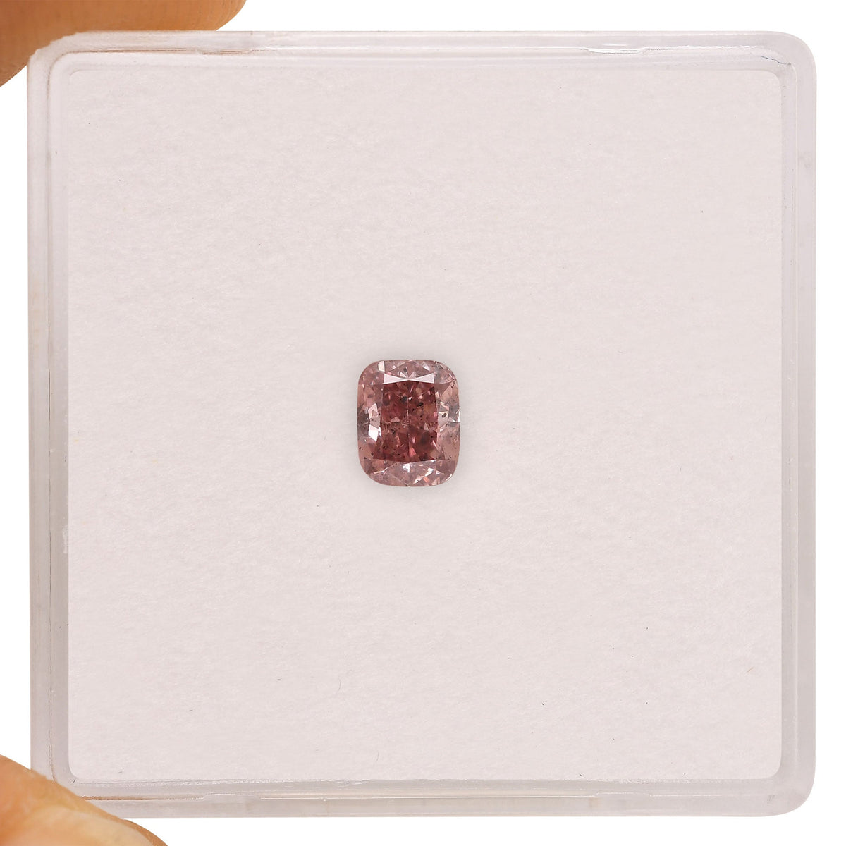 0.37 Carat Fancy Intense Pink Cushion Diamond SI2 GIA