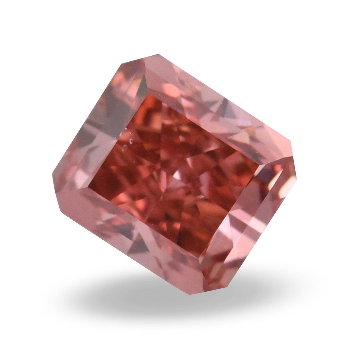 0.39 Carat Fancy Deep Pink Radiant Diamond SI1 GIA