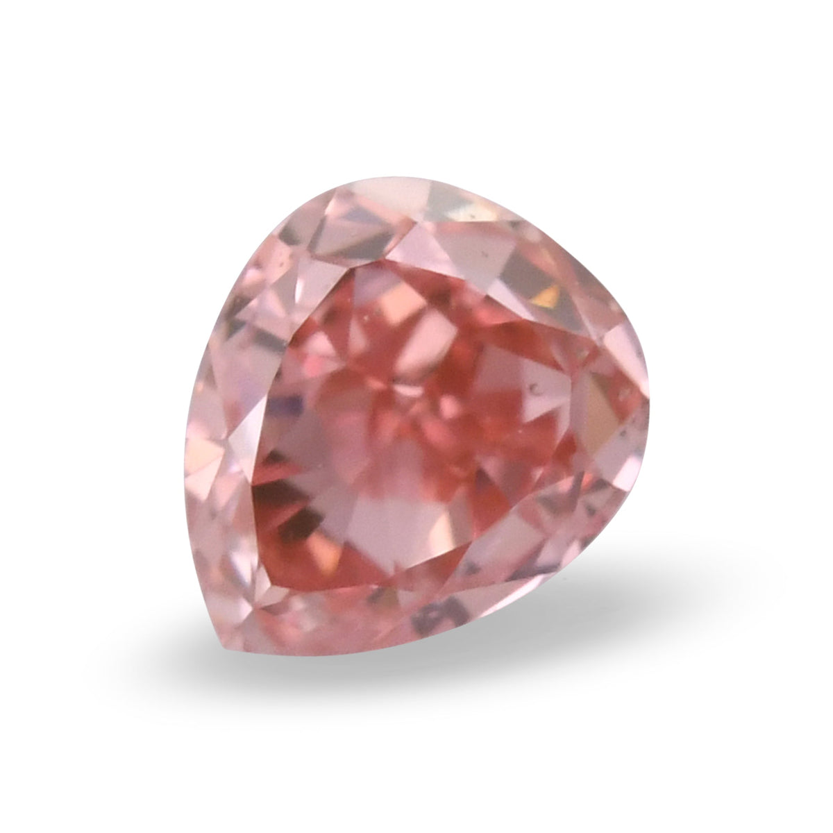 0.28 Carat Fancy Intense Orangy Pink Pear Diamond SI1 GIA