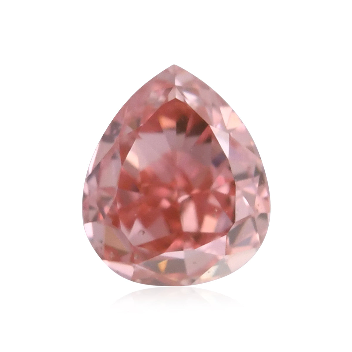 0.28 Carat Fancy Intense Orangy Pink Pear Diamond SI1 GIA