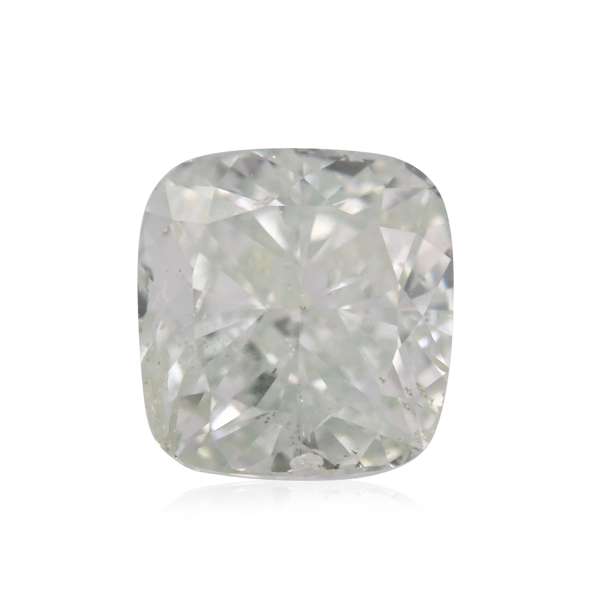 0.98 Carat Fancy Green Cushion Diamond I1 GIA