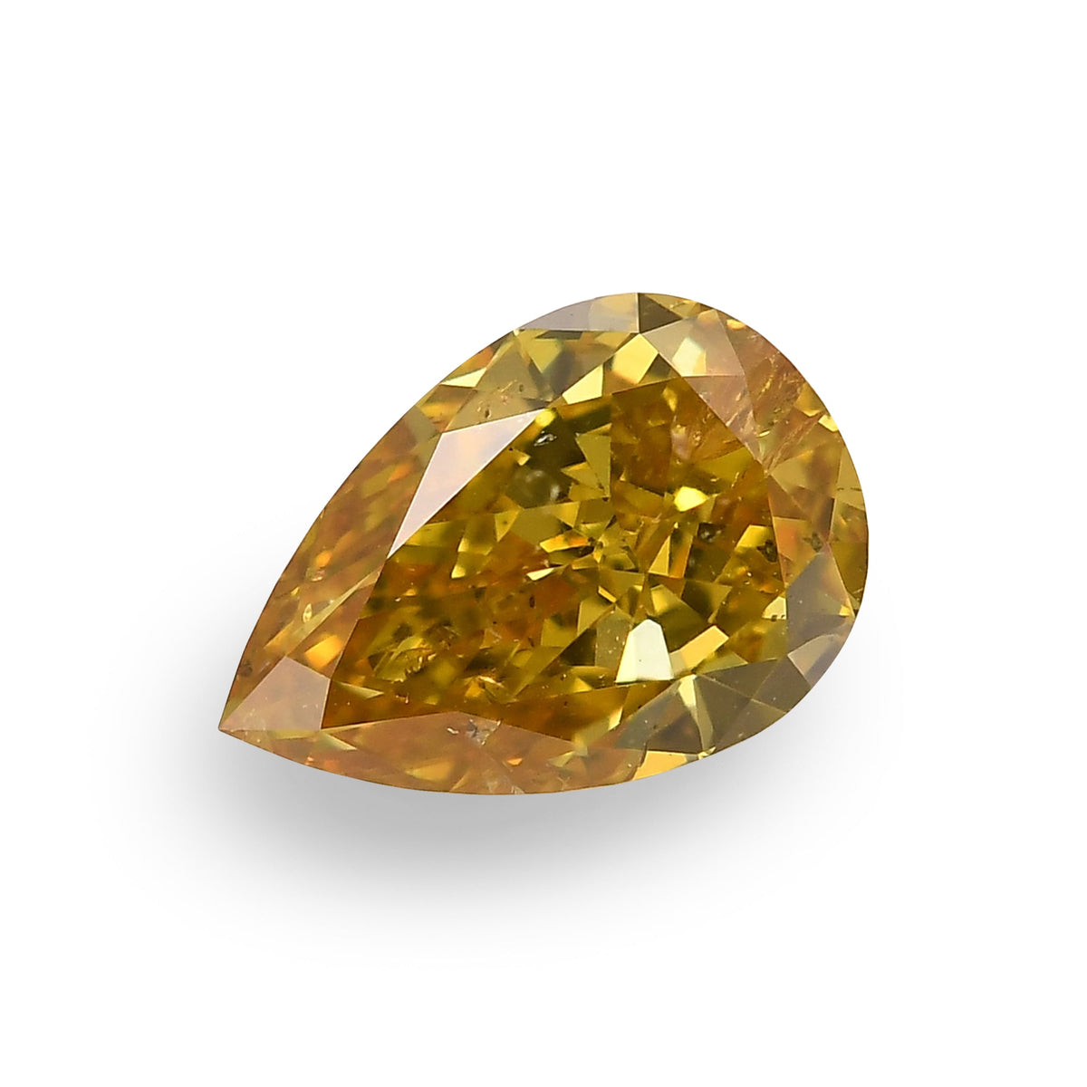 1.03 Carat Fancy Deep Brownish Yellow Pear Diamond (SI2) GIA