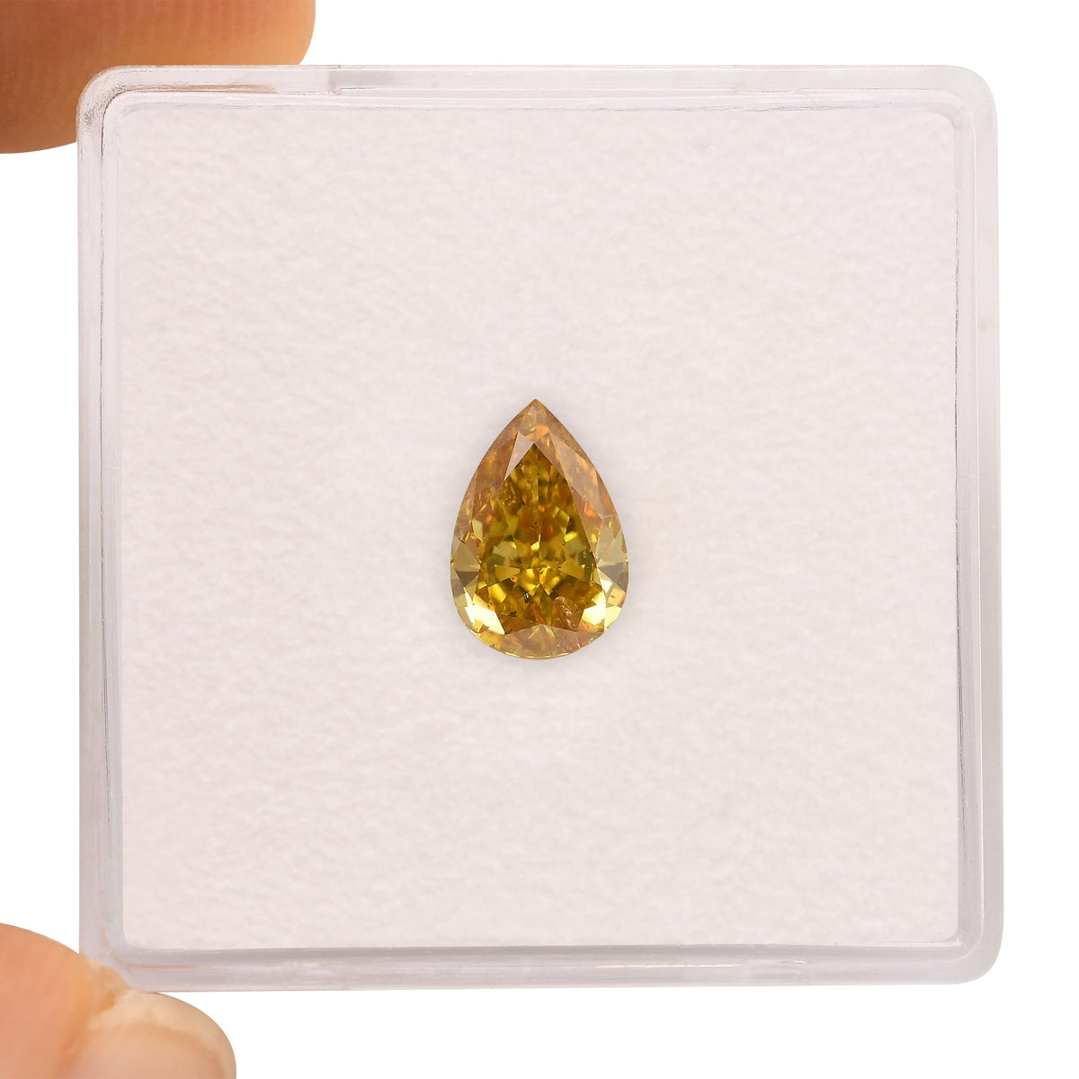 1.03 Carat Fancy Deep Brownish Yellow Pear Diamond (SI2) GIA