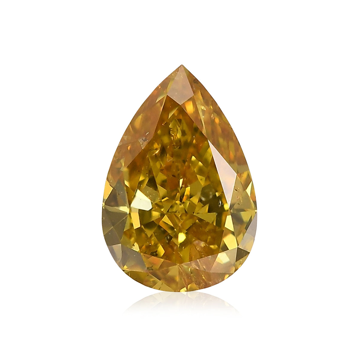 1.03 Carat Fancy Deep Brownish Yellow Pear Diamond (SI2) GIA