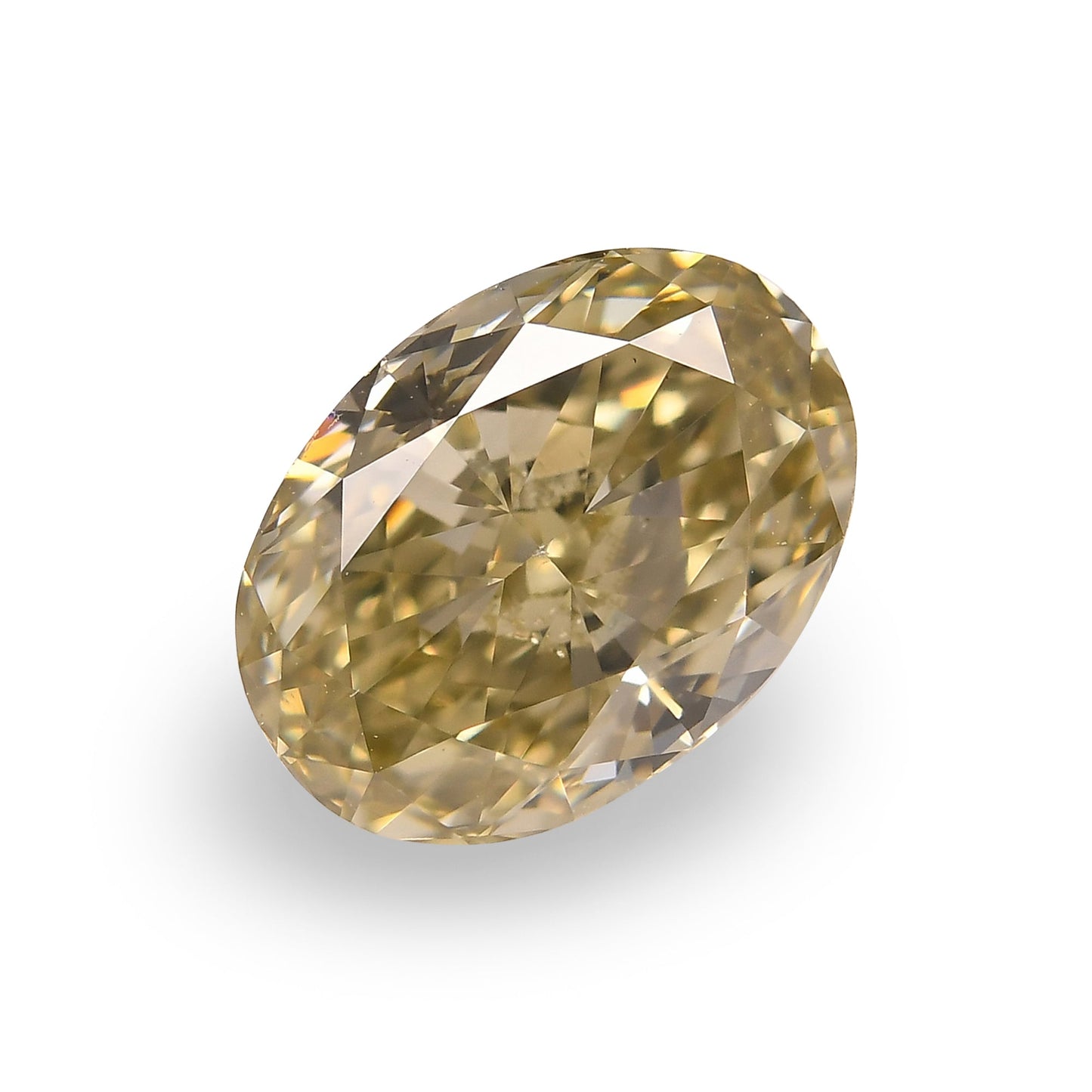 2,03 Karat Fancy Brownish Greenish Yellow Oval Diamond VS2 GIA