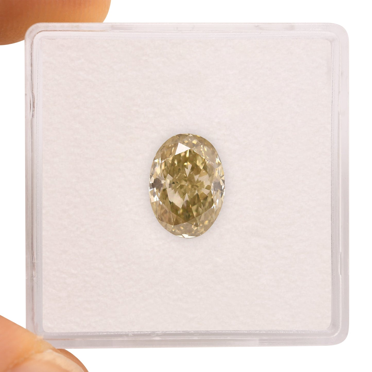 2,03 Karat Fancy Brownish Greenish Yellow Oval Diamond VS2 GIA