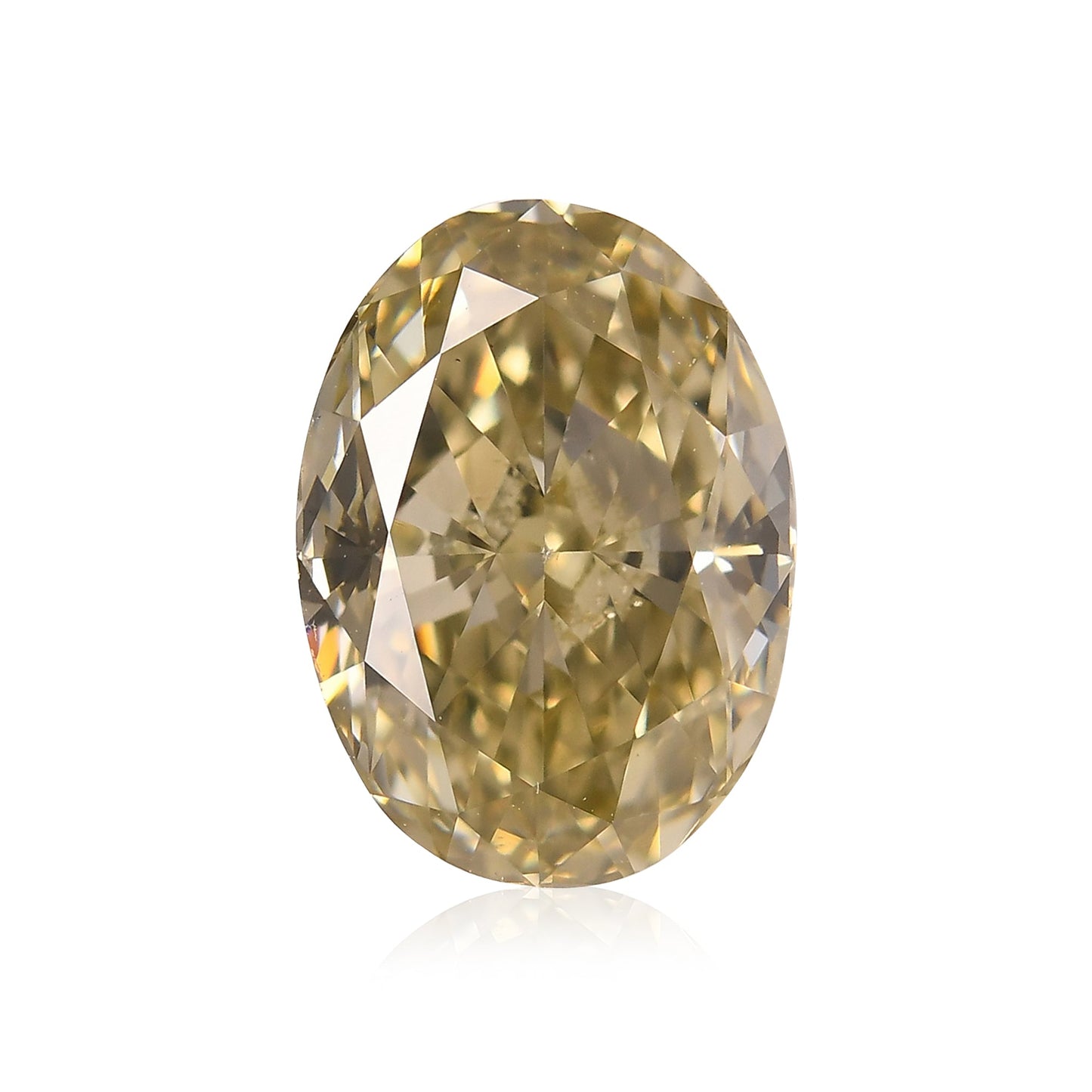 2,03 Karat Fancy Brownish Greenish Yellow Oval Diamond VS2 GIA