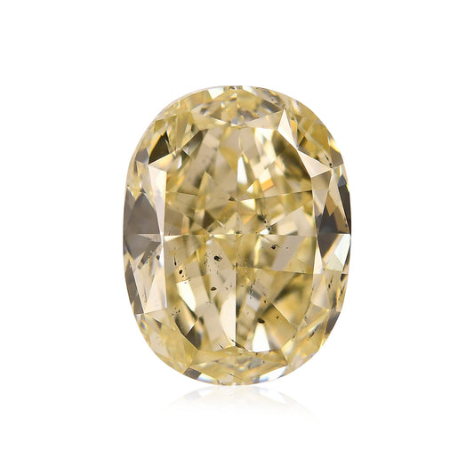 4,26 Karat Fancy Light Brownish Yellow Oval Diamond SI2 GIA