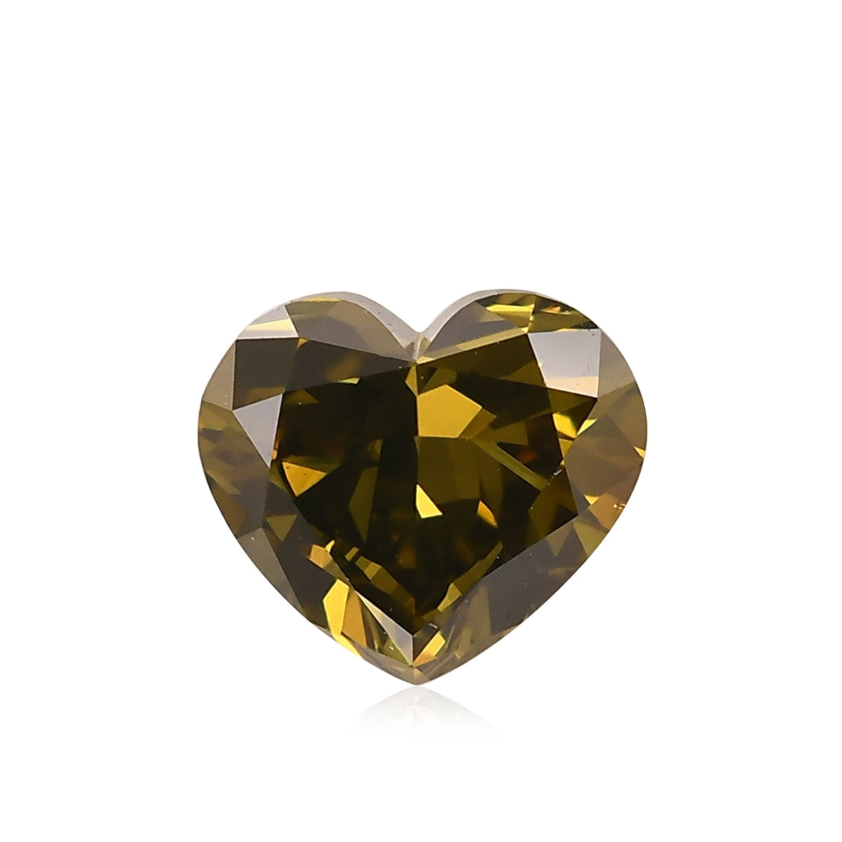 0,63 Karat Fancy Deep Brown Greenish Yellow Heart Diamant SI1 GIA