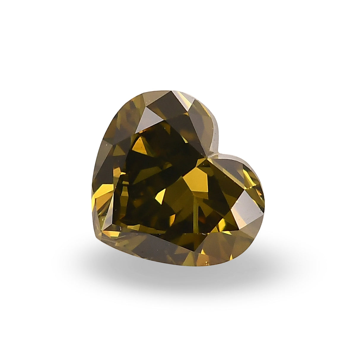 0,63 Karat Fancy Deep Brown Greenish Yellow Heart Diamant SI1 GIA