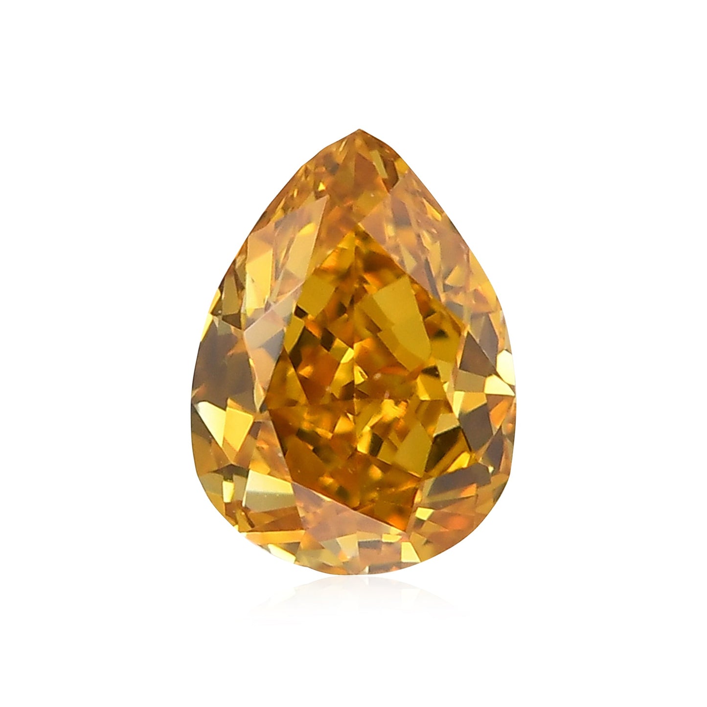 0.43 Carat Fancy Deep Orange Yellow Pear Diamond VS2 GIA
