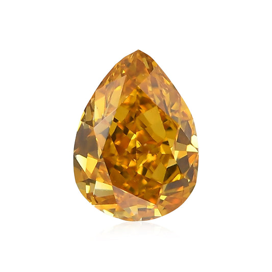 0,43 Karat Fancy Deep Orange Yellow Birnenförmiger Diamant VS2 GIA