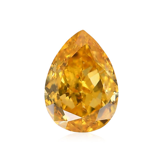 0,42 Karat Fancy Vivid Yellow Orange Birnenförmiger Diamant SI1 GIA