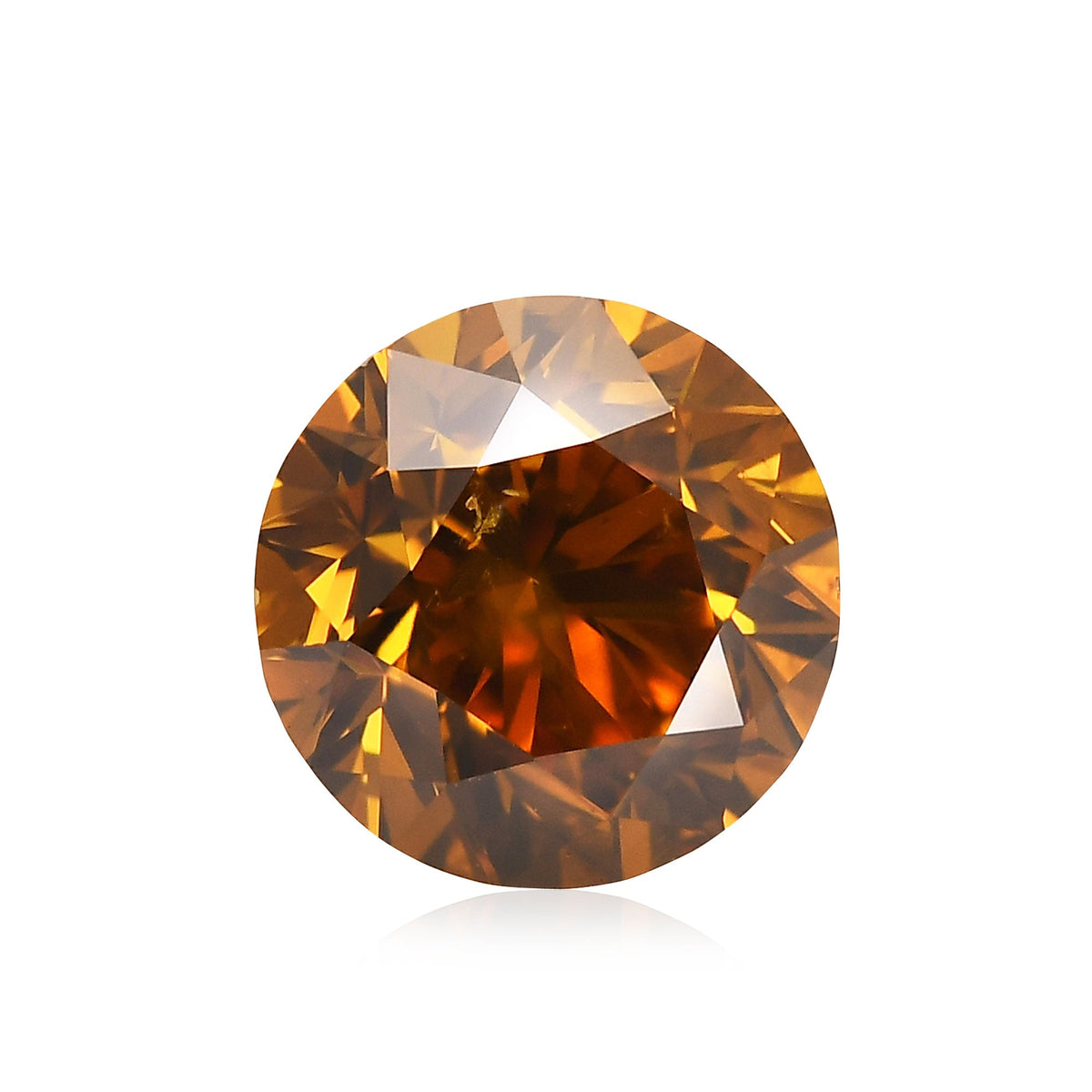 1,00 Karat Fancy Deep Yellowish Orange Runder Brillanter Diamant SI2 GIA