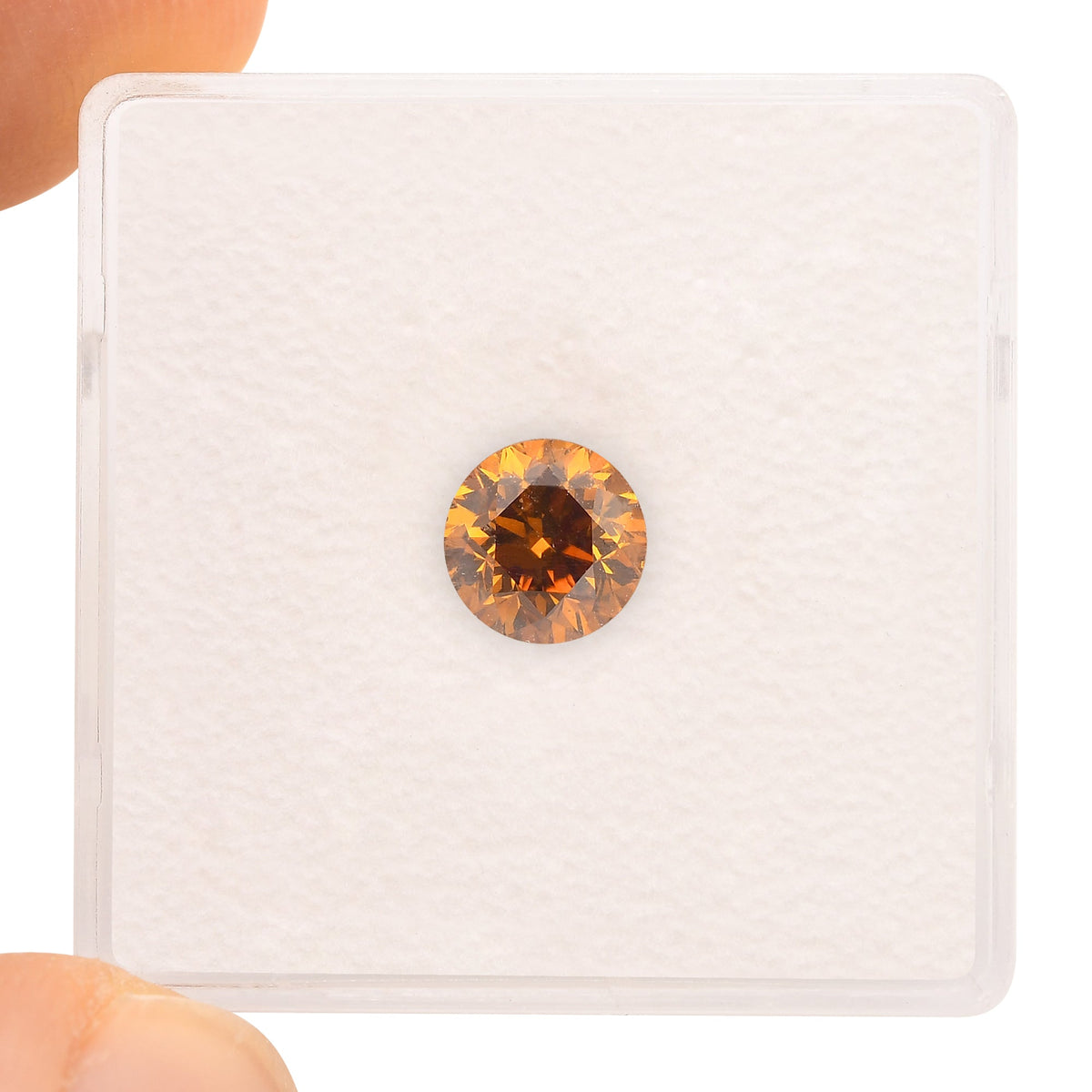 1,00 Karat Fancy Deep Yellowish Orange Runder Brillanter Diamant SI2 GIA