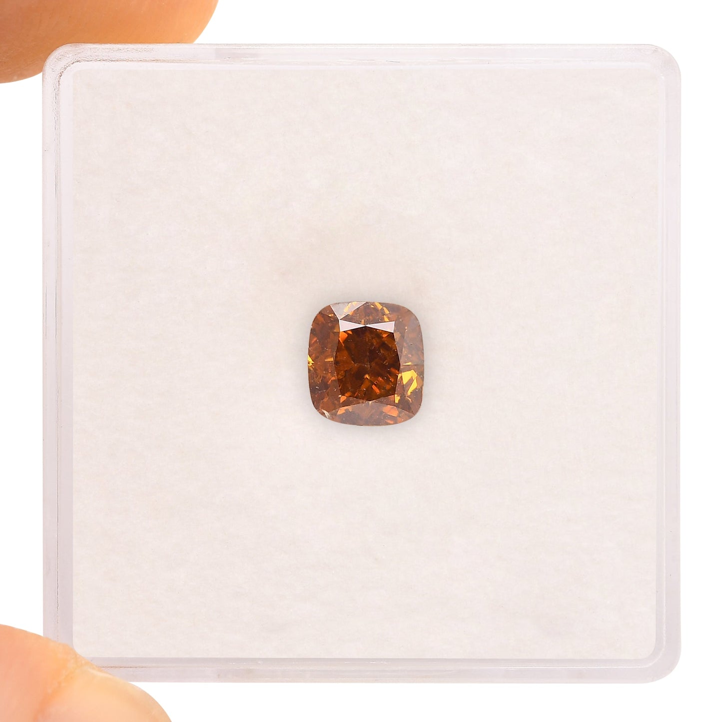 1.01 Carat Fancy Deep Yellowish Orange Cushion Diamond SI2 GIA