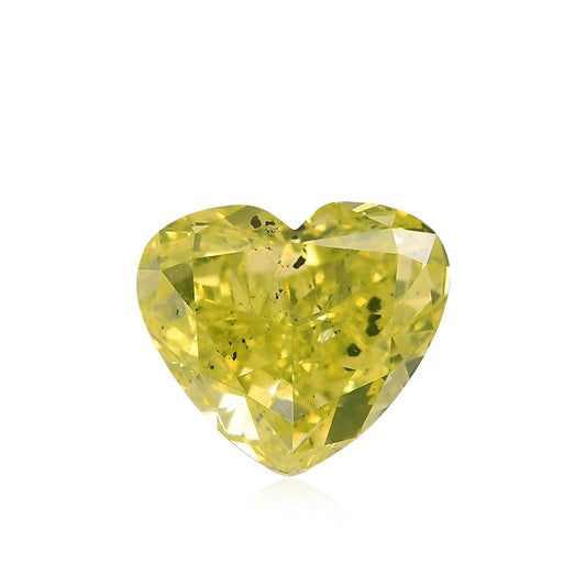 3,01 Karat Fancy Intense Greenish Yellow Heart Diamond GIA