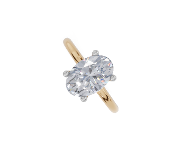 18ct Oval 2.00Carat D/E/F-LG VS/VVS Plain Plain 4Pr  Diamond Ring