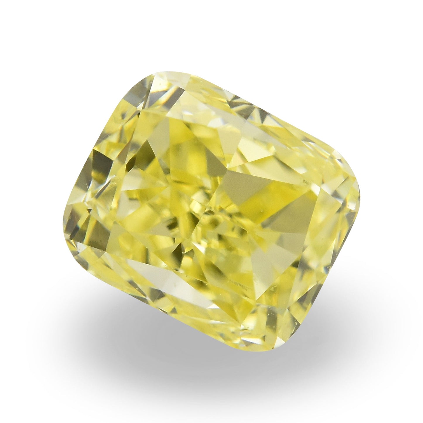 0,41 Karat Fancy Intense Yellow Cushion Diamond VS2 IGI