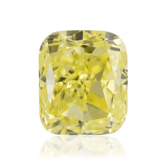 0,41 Karat Fancy Intense Yellow Cushion Diamond VS2 IGI