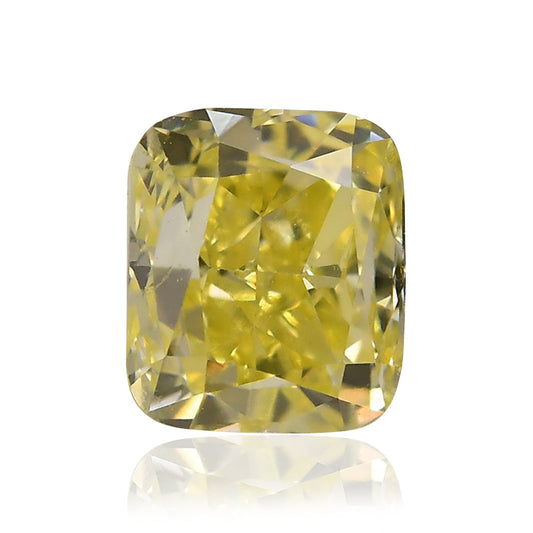 0,47 Karat Fancy Intense Yellow Cushion Diamond VS1 IGI