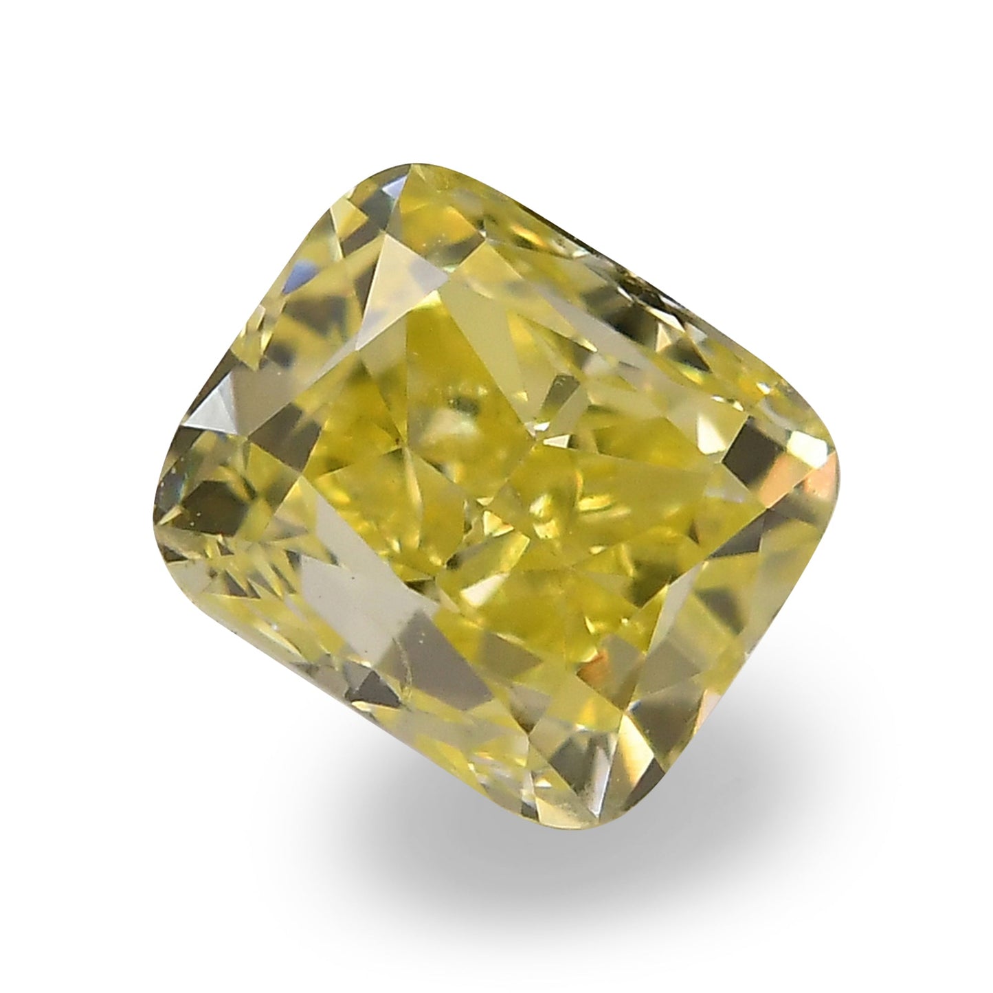 0,47 Karat Fancy Intense Yellow Cushion Diamond VS1 IGI