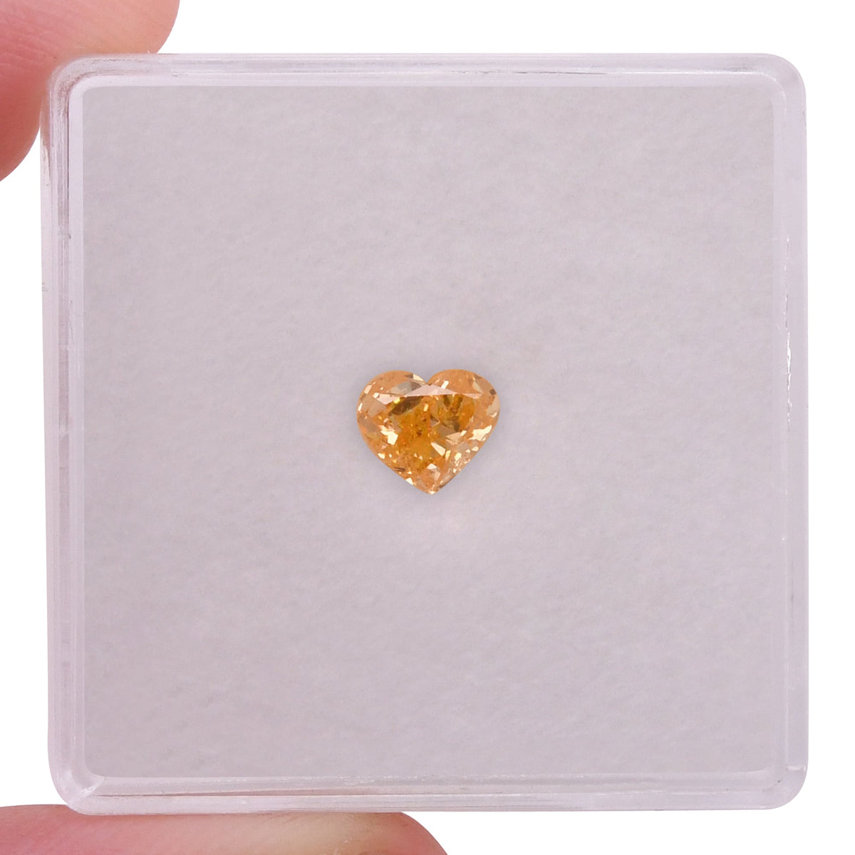 0,50 Karat Fancy Vivid Yellowish Orange Heart Diamant SI2 GIA
