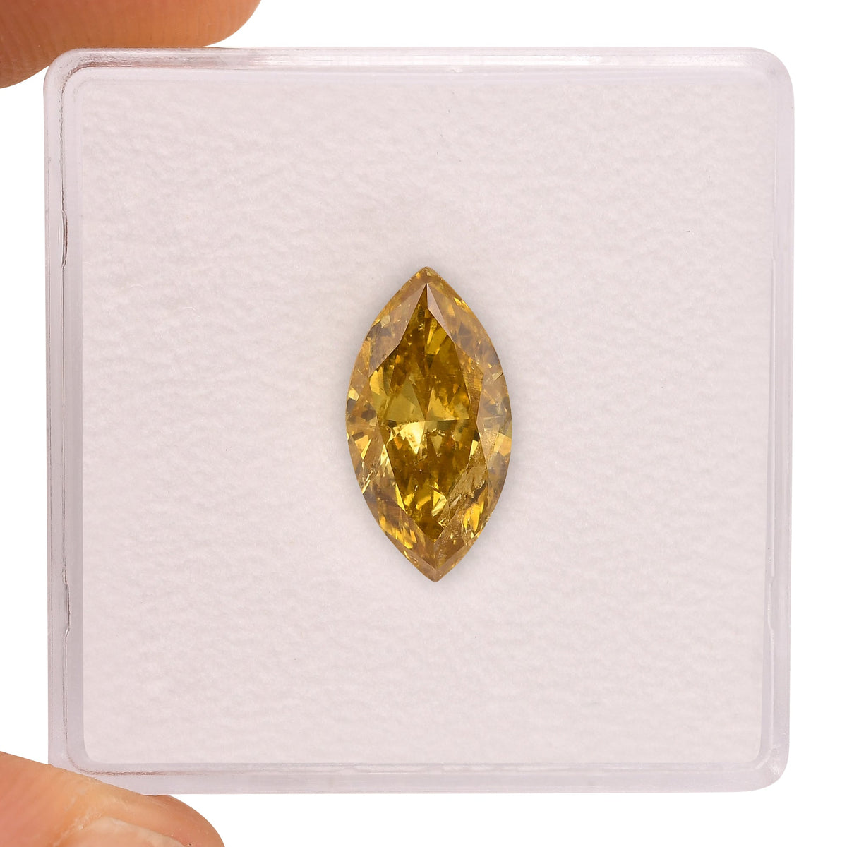 1,56 Karat Fancy Deep Brownish Yellow Marquise Diamant I2 GIA