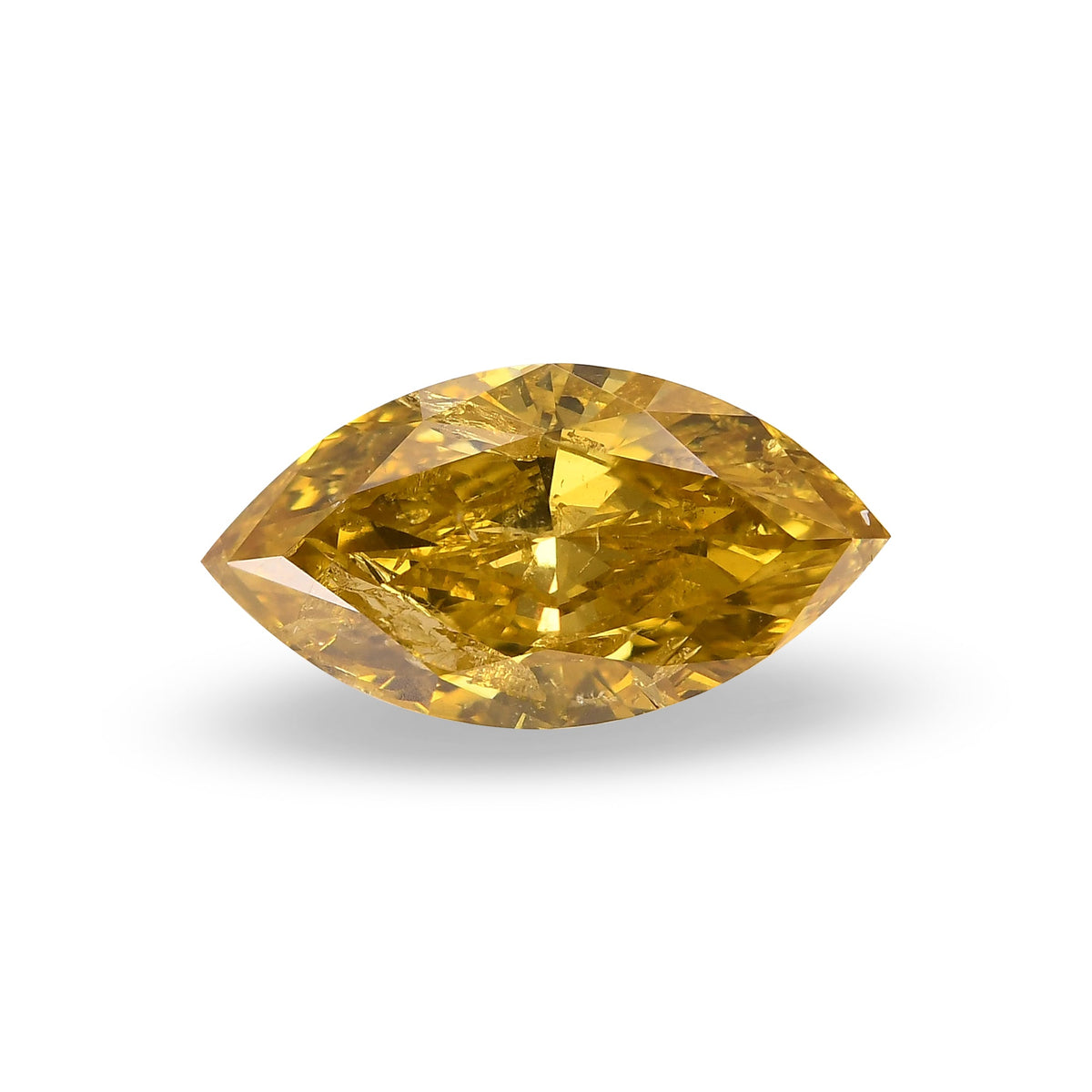 1,56 Karat Fancy Deep Brownish Yellow Marquise Diamant I2 GIA