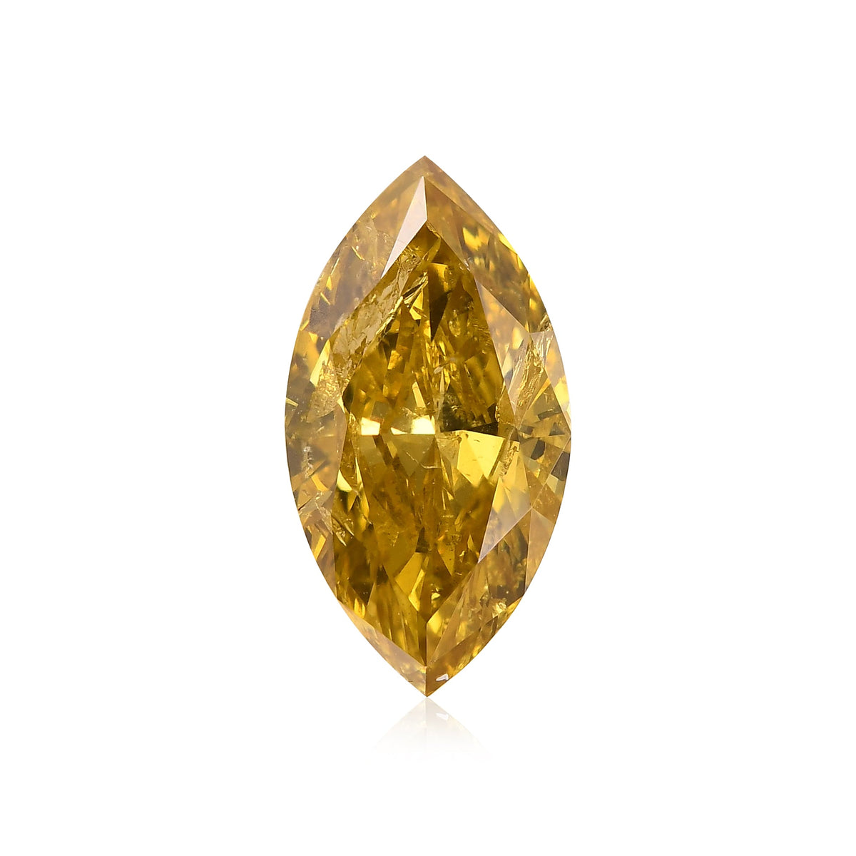1,56 Karat Fancy Deep Brownish Yellow Marquise Diamant I2 GIA