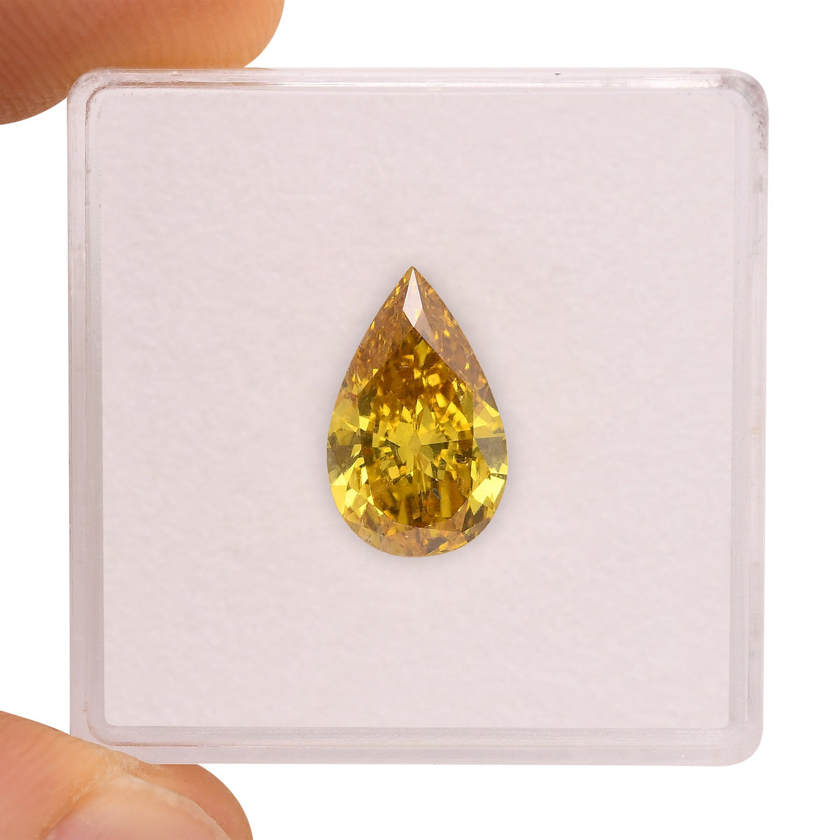 2.01 Carat Fancy Deep Yellow Pear Diamond VS2 GIA