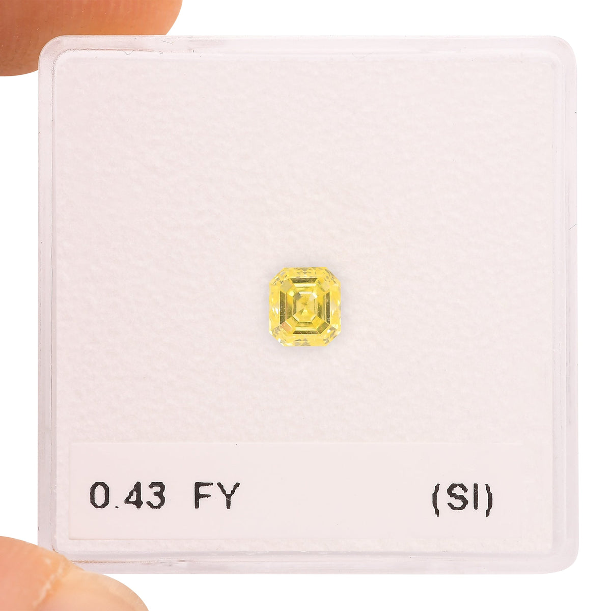 0.43 Carat Fancy Yellow Asscher Diamond (SI)