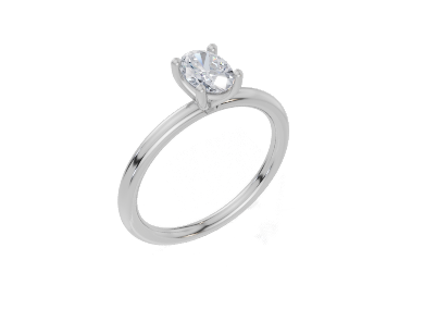 18ct Oval 0.30Carat F/G VS/SI Plain Plain 4Pr  Diamond Ring