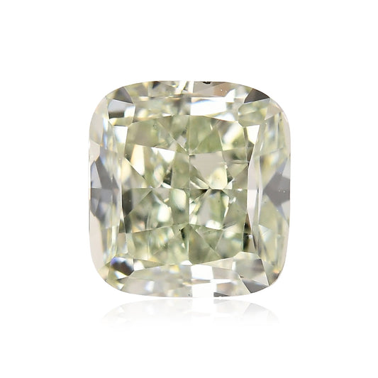 0,88 Karat Fancy Intense Yellowish Green Cushion Diamond VS2 GIA